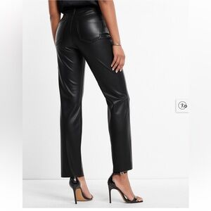 Express Black Faux Leather Straight-Leg Pants